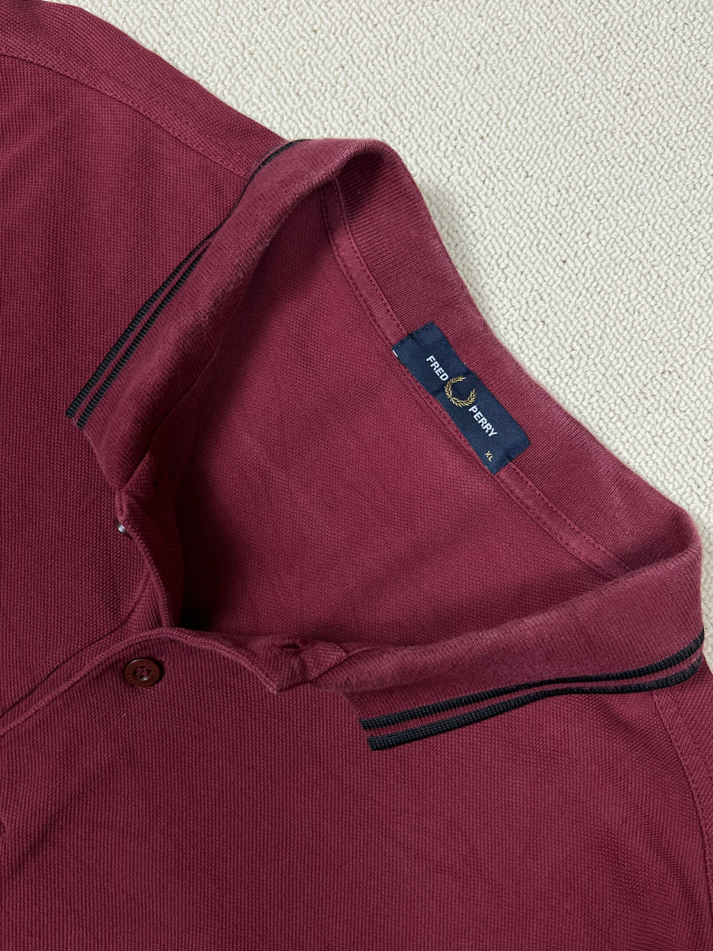Fred Perry Long-Sleeve Polo Shirt — Red