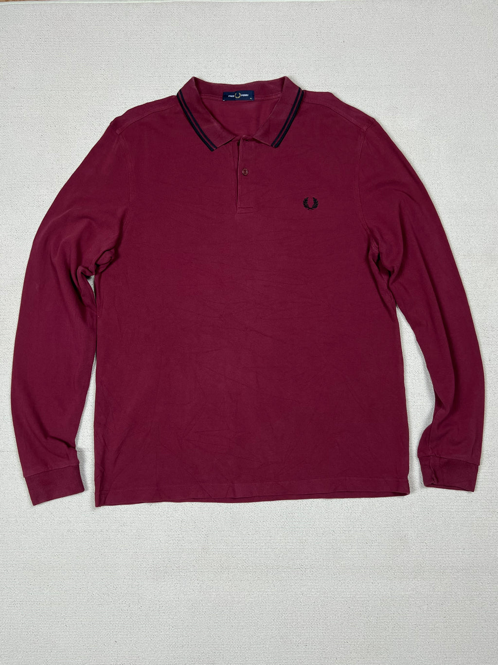 Fred Perry Long-Sleeve Polo Shirt — Red