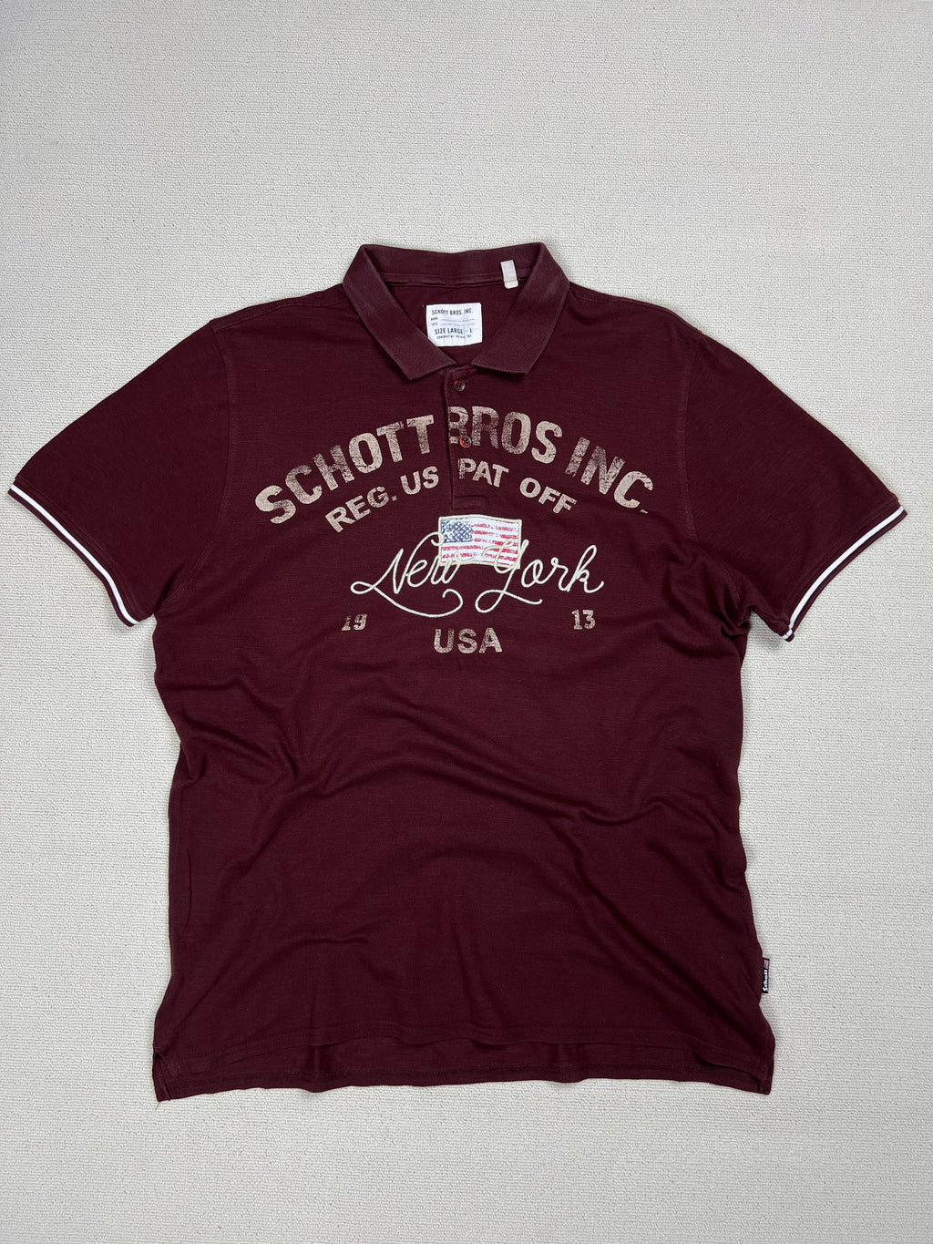 Schott Bros. Polo Shirt — Red