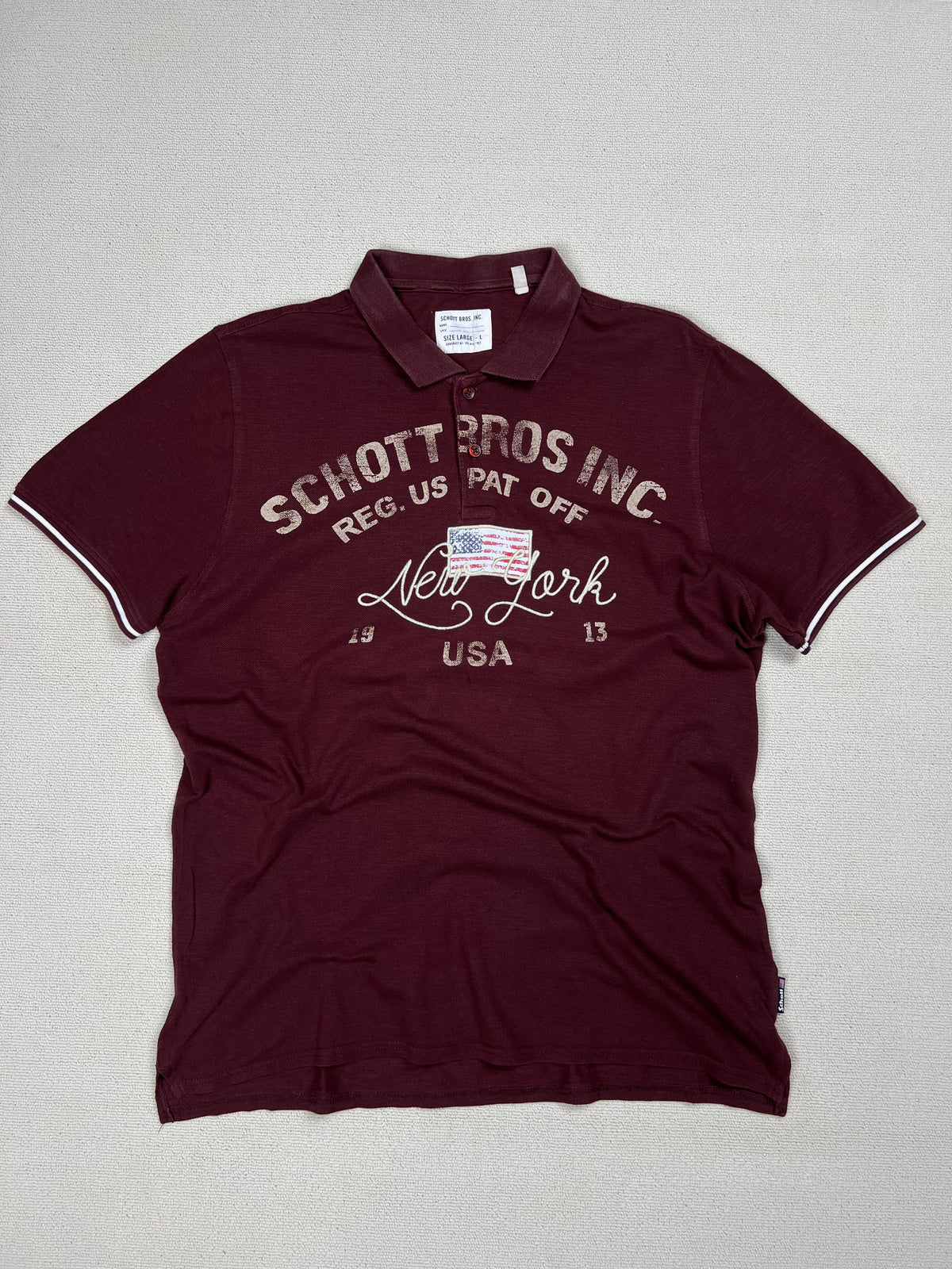 Schott Bros. Polo Shirt — Red